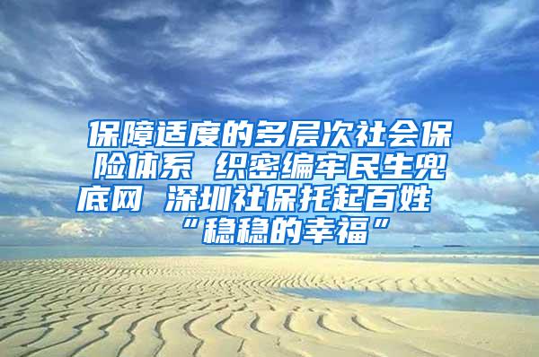 保障适度的多层次社会保险体系 织密编牢民生兜底网 深圳社保托起百姓“稳稳的幸福”