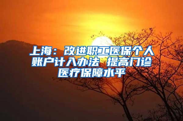 上海：改进职工医保个人账户计入办法 提高门诊医疗保障水平