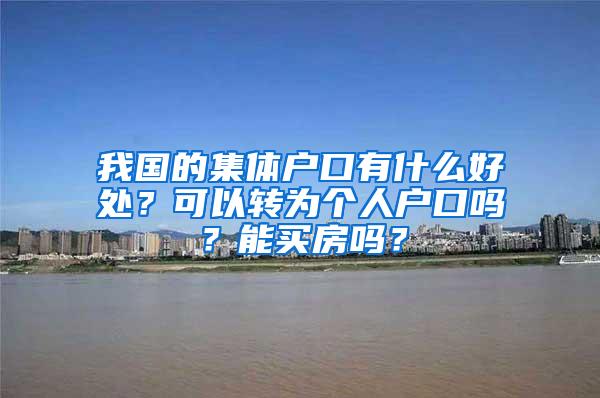 我国的集体户口有什么好处？可以转为个人户口吗？能买房吗？