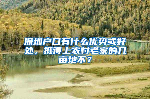 深圳户口有什么优势或好处，抵得上农村老家的几亩地不？