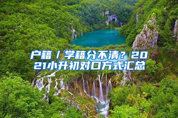 户籍／学籍分不清？2021小升初对口方式汇总