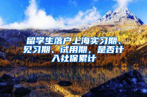 留学生落户上海实习期、见习期、试用期，是否计入社保累计