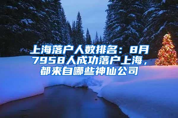 上海落户人数排名：8月7958人成功落户上海，都来自哪些神仙公司