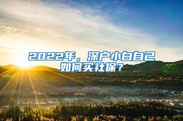 2022年，深户小白自己如何买社保？