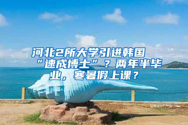 河北2所大学引进韩国“速成博士”？两年半毕业，寒暑假上课？