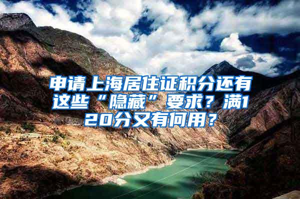 申请上海居住证积分还有这些“隐藏”要求？满120分又有何用？