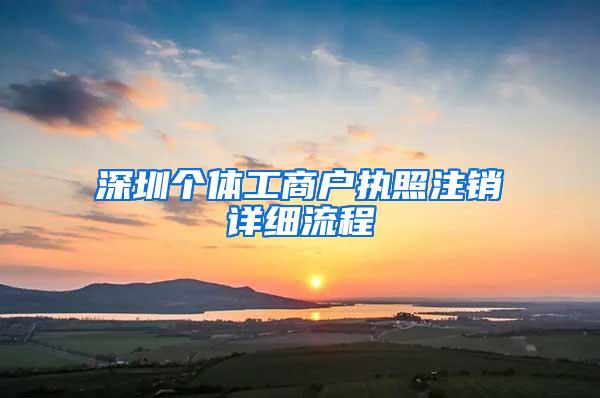 深圳个体工商户执照注销详细流程