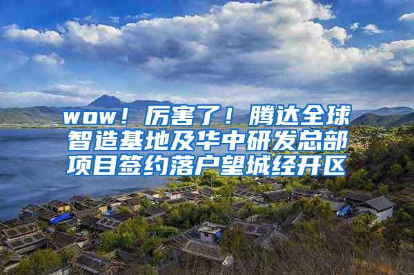 wow！厉害了！腾达全球智造基地及华中研发总部项目签约落户望城经开区