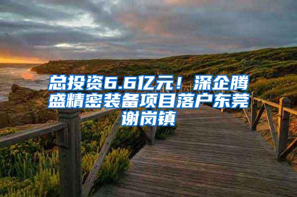 总投资6.6亿元！深企腾盛精密装备项目落户东莞谢岗镇