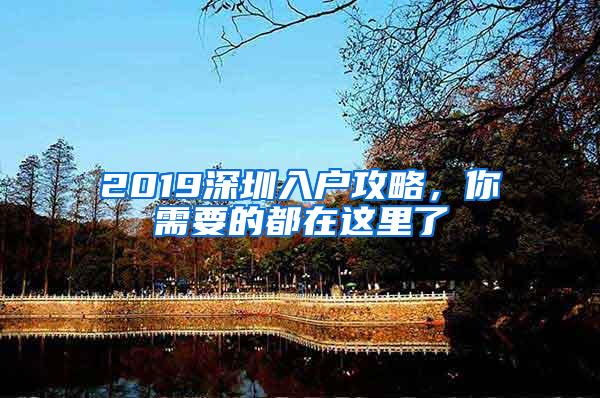 2019深圳入户攻略，你需要的都在这里了