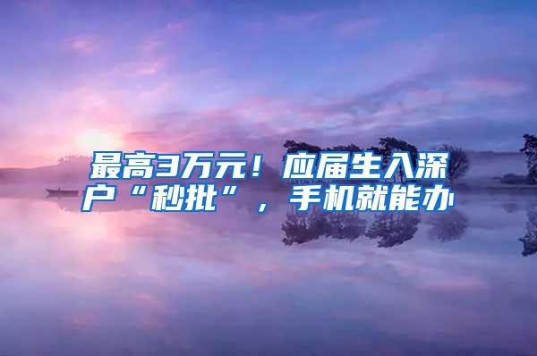 最高3万元！应届生入深户“秒批”，手机就能办