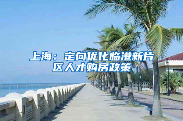 上海：定向优化临港新片区人才购房政策