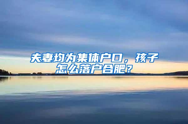 夫妻均为集体户口，孩子怎么落户合肥？