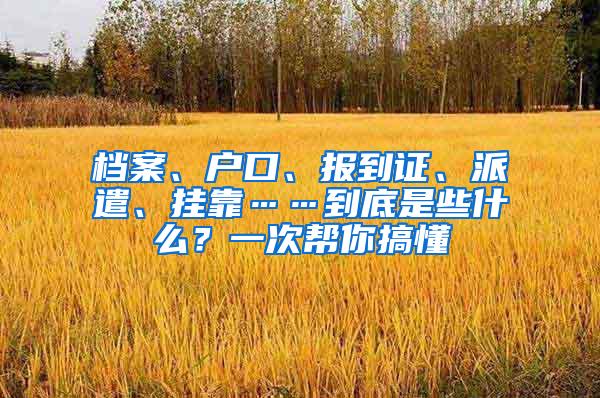 档案、户口、报到证、派遣、挂靠……到底是些什么？一次帮你搞懂