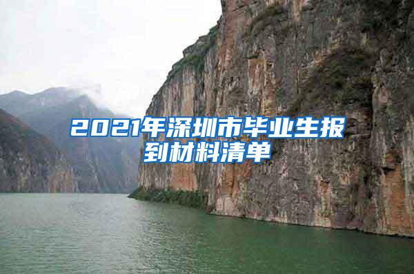 2021年深圳市毕业生报到材料清单