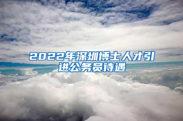 2022年深圳博士人才引进公务员待遇