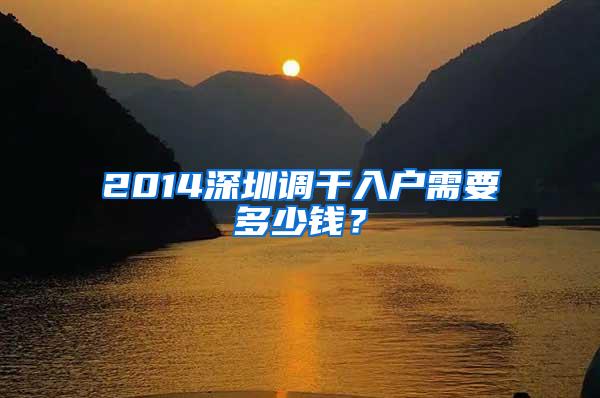 2014深圳调干入户需要多少钱？