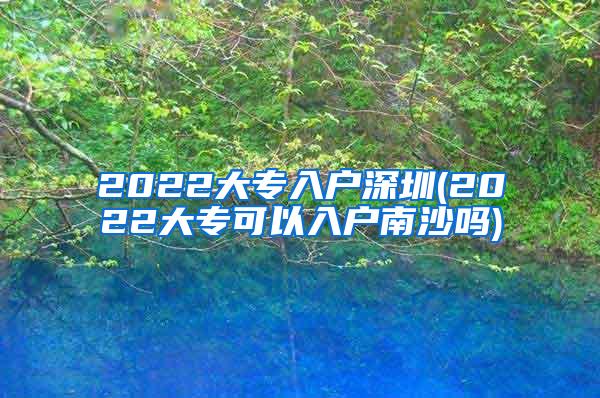 2022大专入户深圳(2022大专可以入户南沙吗)