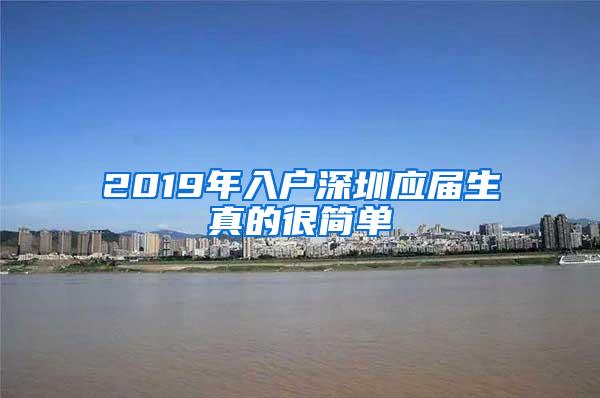 2019年入户深圳应届生真的很简单