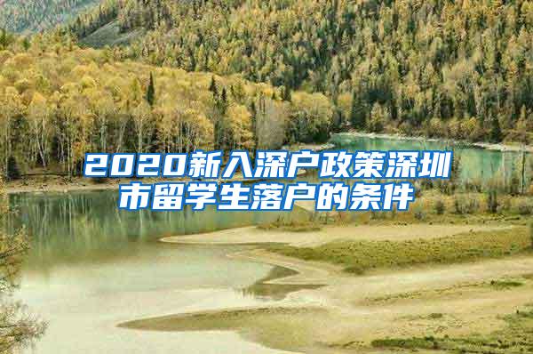 2020新入深户政策深圳市留学生落户的条件