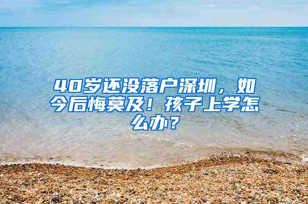 40岁还没落户深圳，如今后悔莫及！孩子上学怎么办？