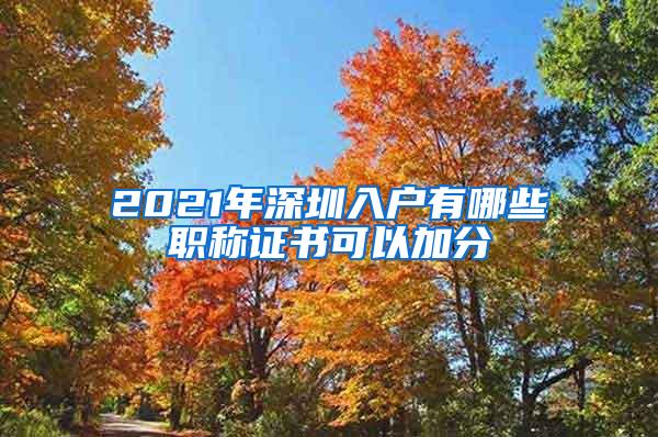 2021年深圳入户有哪些职称证书可以加分