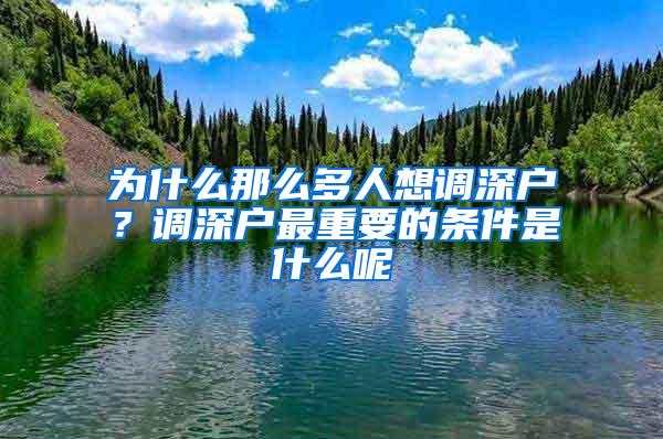 为什么那么多人想调深户？调深户最重要的条件是什么呢