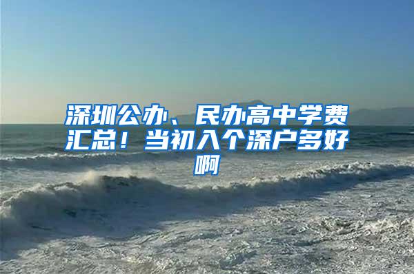 深圳公办、民办高中学费汇总！当初入个深户多好啊