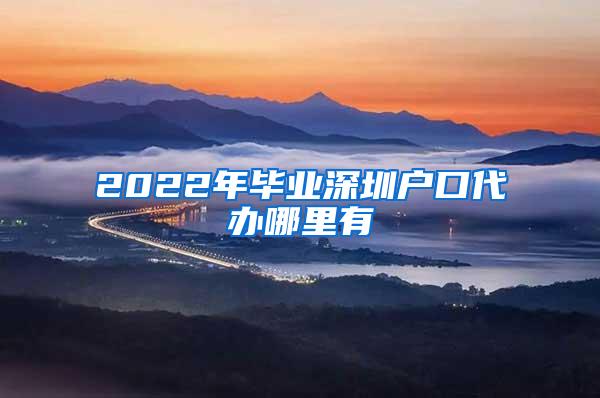 2022年毕业深圳户口代办哪里有