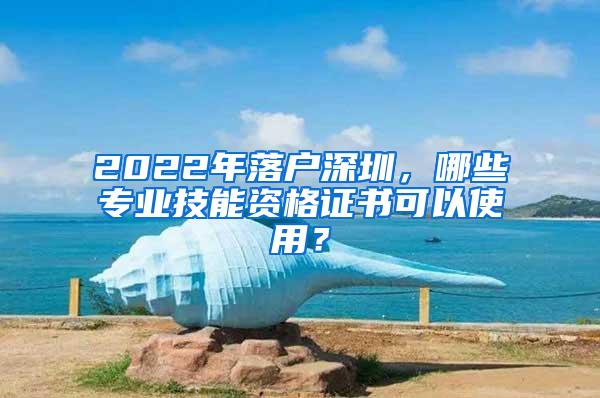 2022年落户深圳，哪些专业技能资格证书可以使用？