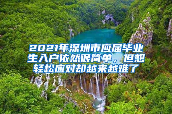 2021年深圳市应届毕业生入户依然很简单，但想轻松应对却越来越难了