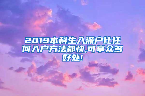 2019本科生入深户比任何入户方法都快,可享众多好处!