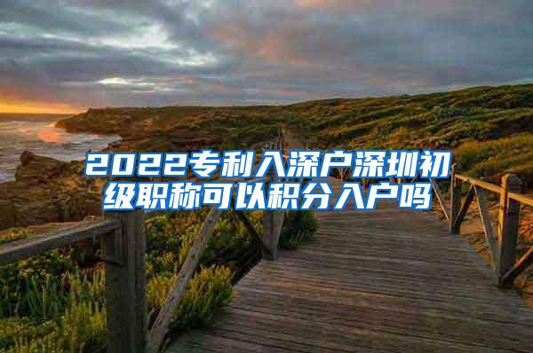 2022专利入深户深圳初级职称可以积分入户吗