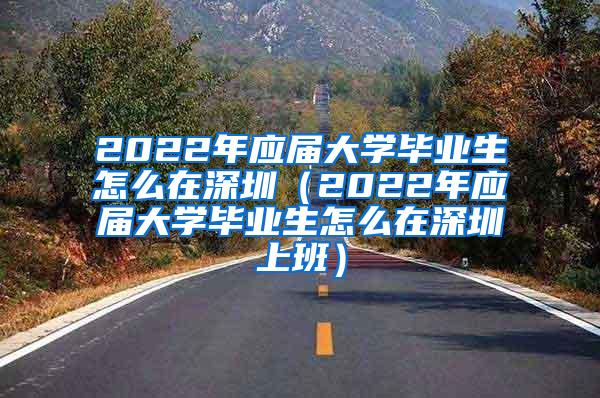 2022年应届大学毕业生怎么在深圳（2022年应届大学毕业生怎么在深圳上班）