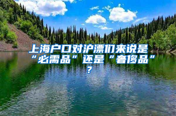 上海户口对沪漂们来说是“必需品”还是“奢侈品”？