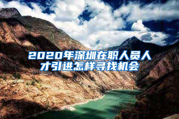 2020年深圳在职人员人才引进怎样寻找机会