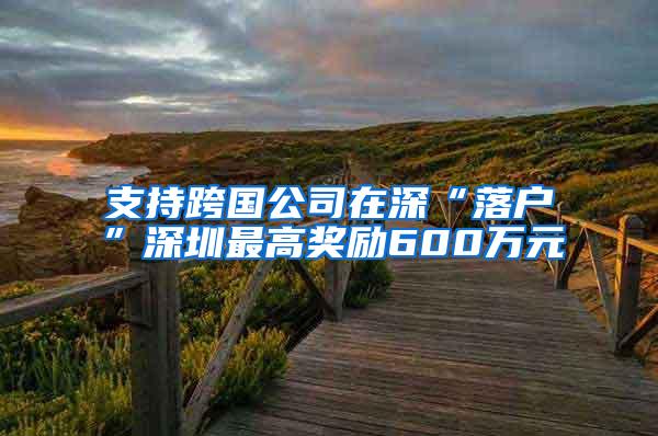 支持跨国公司在深“落户”深圳最高奖励600万元