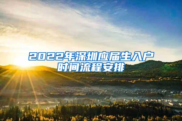 2022年深圳应届生入户时间流程安排