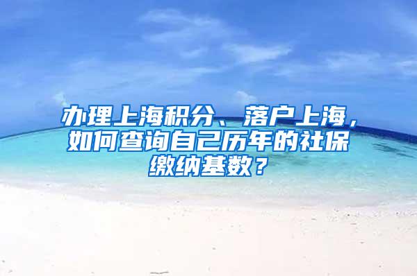 办理上海积分、落户上海，如何查询自己历年的社保缴纳基数？