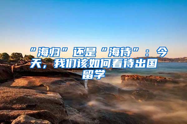 “海归”还是“海待”：今天，我们该如何看待出国留学