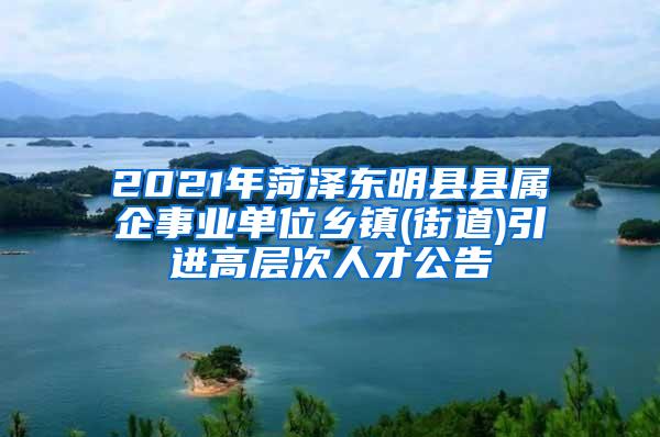 2021年菏泽东明县县属企事业单位乡镇(街道)引进高层次人才公告