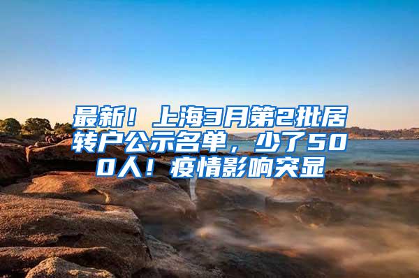 最新！上海3月第2批居转户公示名单，少了500人！疫情影响突显