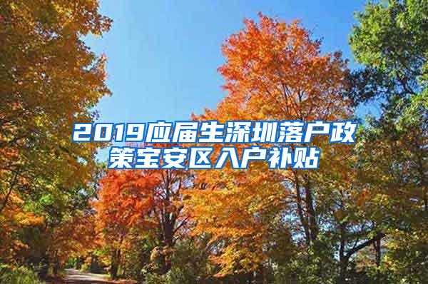 2019应届生深圳落户政策宝安区入户补贴