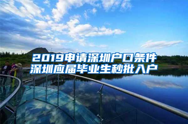 2019申请深圳户口条件深圳应届毕业生秒批入户