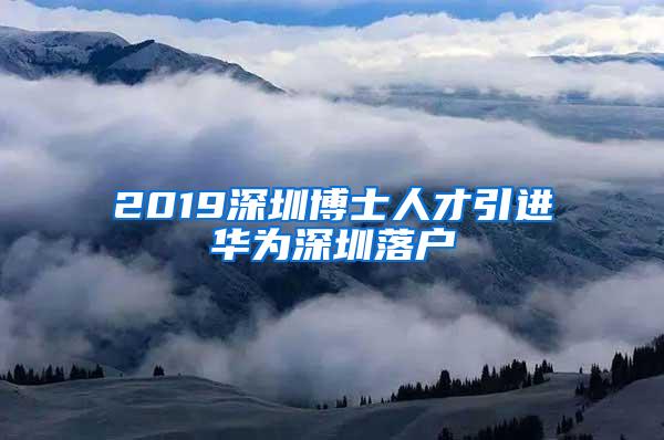 2019深圳博士人才引进华为深圳落户