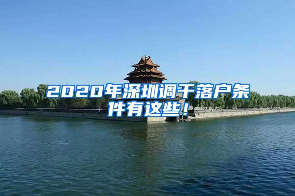 2020年深圳调干落户条件有这些！