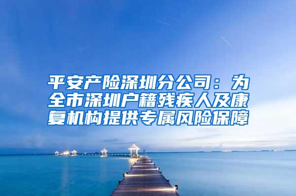 平安产险深圳分公司：为全市深圳户籍残疾人及康复机构提供专属风险保障