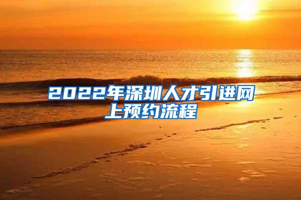 2022年深圳人才引进网上预约流程