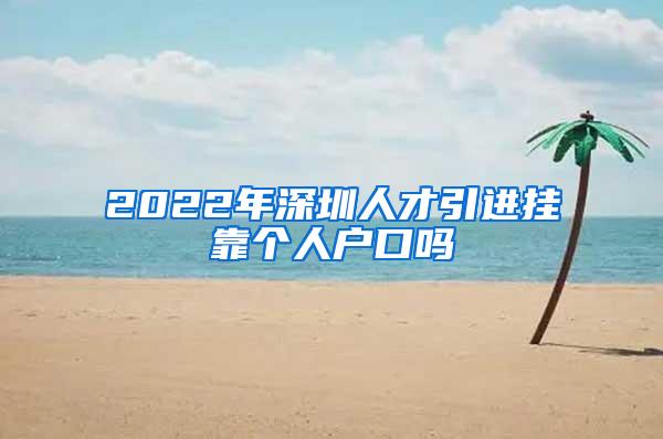 2022年深圳人才引进挂靠个人户口吗