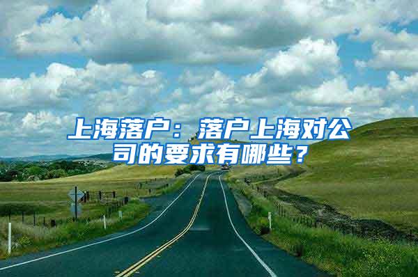 上海落户：落户上海对公司的要求有哪些？